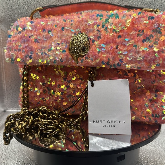 NWT Gorgeous RARE Pink sequined Kurt Geiger Kensington bag - Picture 8 of 10